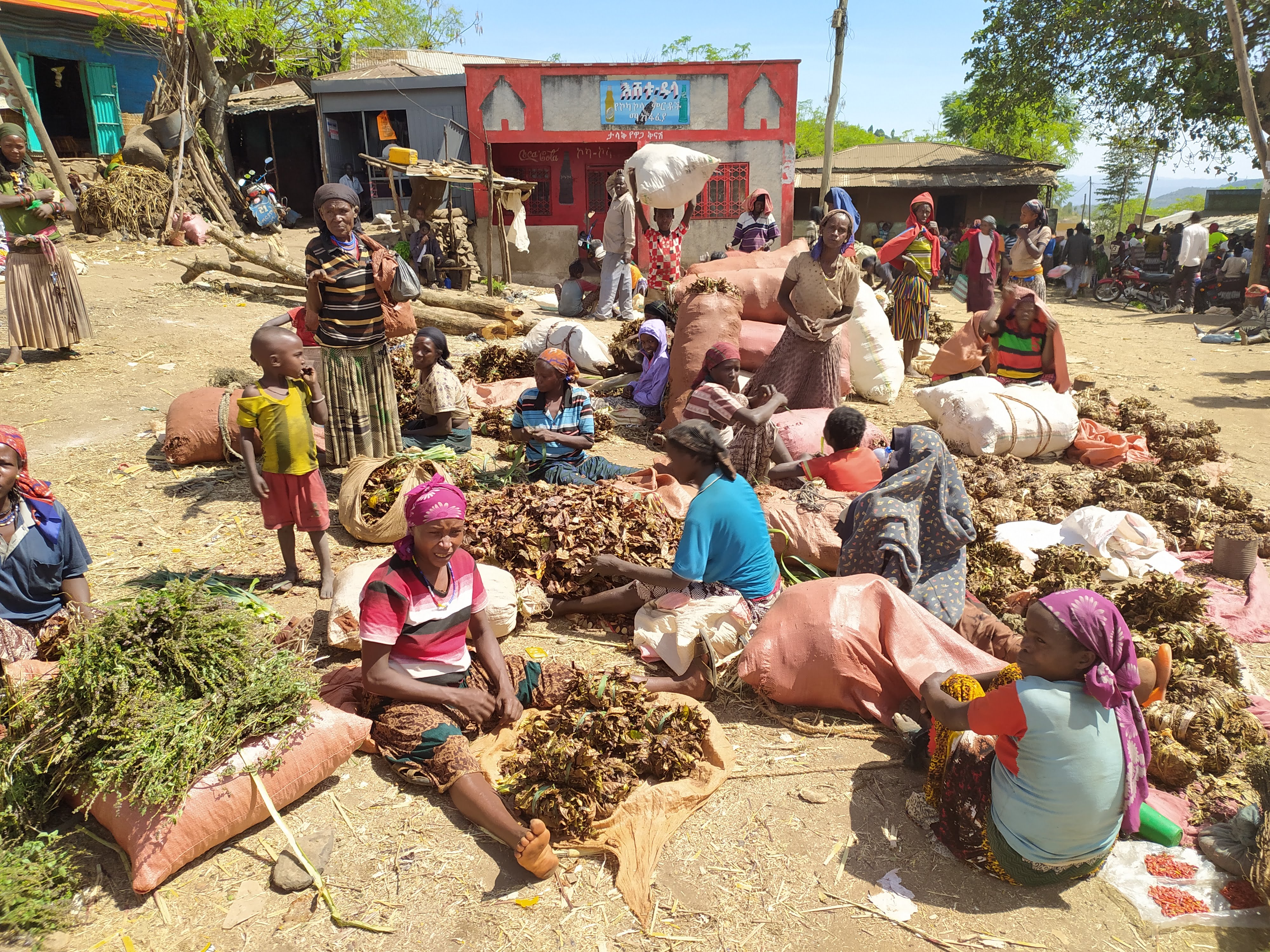Colori del mercato locale nella Valle dell'Omo